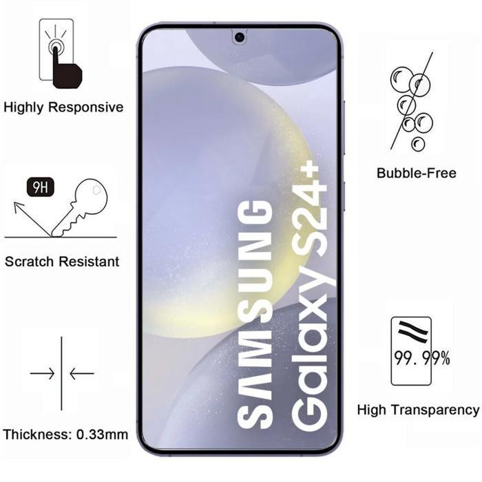 Coque antichoc pour Samsung Galaxy S24 PLUS et 2 Verres Trempé écran et 2 Protections Caméra Phonillico®