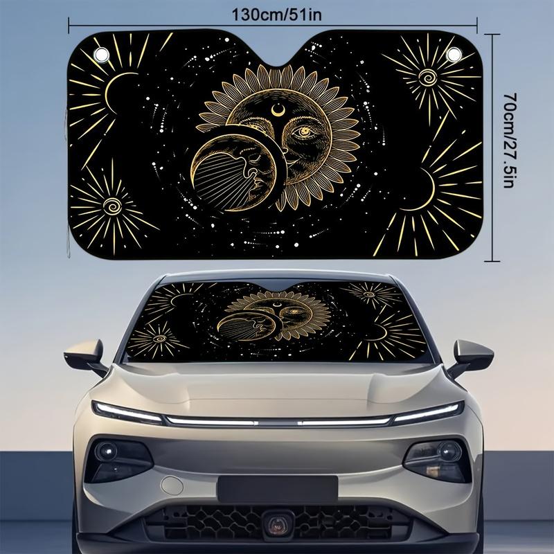 1Pcs Celestial Sun Moon Pattern Car Sunshade, Keeps Your Vehicle Cool, Ideal for Cars, SUVs