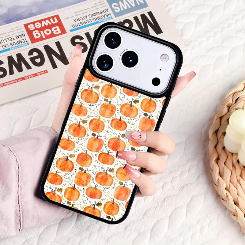 Осенние Листья Падающий Лис Тыква Чехол для Телефона Для IPhone 17 16e 15 14 13 12 11 Pro Max Air Mini Мягкий Защитный Чехол