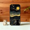 Милая Иллюстрация Черного Кота Чехол Для Телефона Для iPhone 17, 16,15,14,13,12,11 Plus,Pro Max, Другие Мягкий Черный Чехол