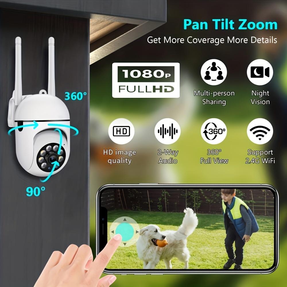 1/2/4 шт. Проводная камера видеонаблюдения 1080P, 2,4G/5G WiFi Домашняя камера видеонаблюдения с поворотом/наклоном 360°, Цветное ночное видение, Обнаружение движения, SD/Облачное хранилище