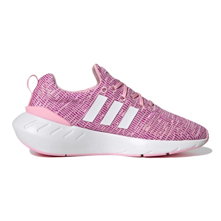 adidas Оригинальные Swift Run 22 J Устойчивые к истиранию Дышащие Низкие Детские Беговые Кроссовки Фиолетово-Розовые GW8177
