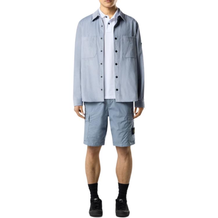 STONE ISLAND Мужская футболка-поло с коротким рукавом, приталенная, с нашивкой-логотипом L1S1522000-10S0018-V1001