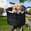 Foldable Bicycle Front Basket Aluminum Zinc Zinc Alloy Frame Mountain Bike Bags Pet Dog Carry Pouch  Outdoor