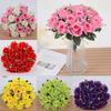 18 Heads Silk Rose Artificial Flowers Fake Bouquet Wedding Home Party Decor