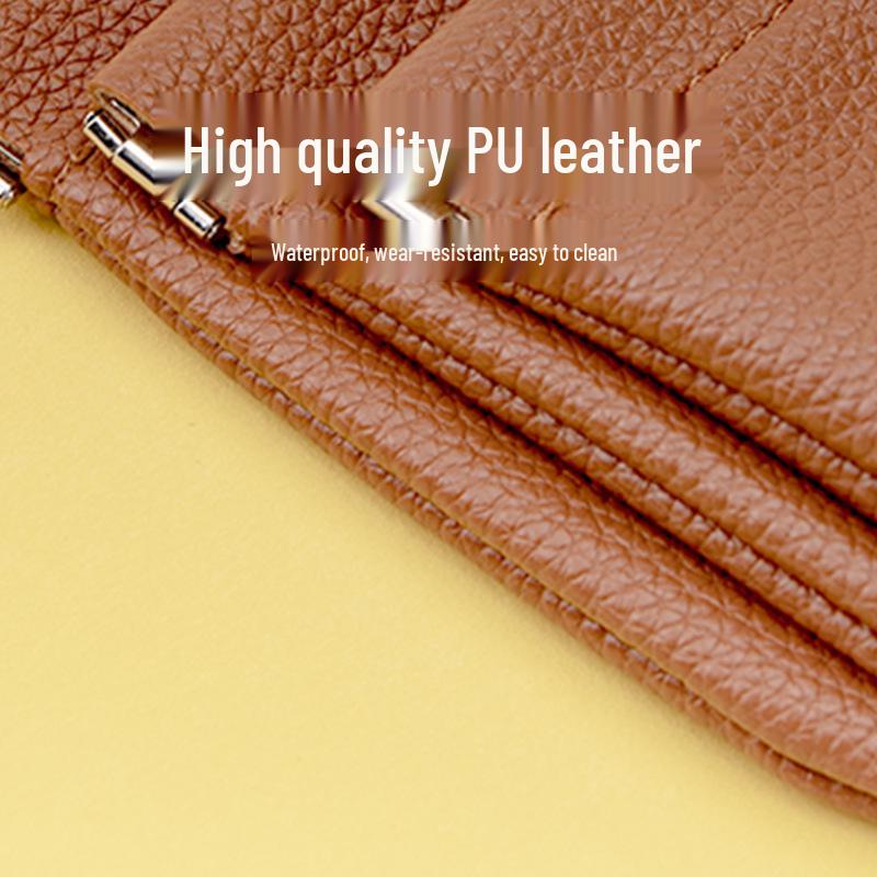 Однотонная сумка для хранения большой вместимости для кабелей, наушников и косметики с автоматическим закрытием и узором личи