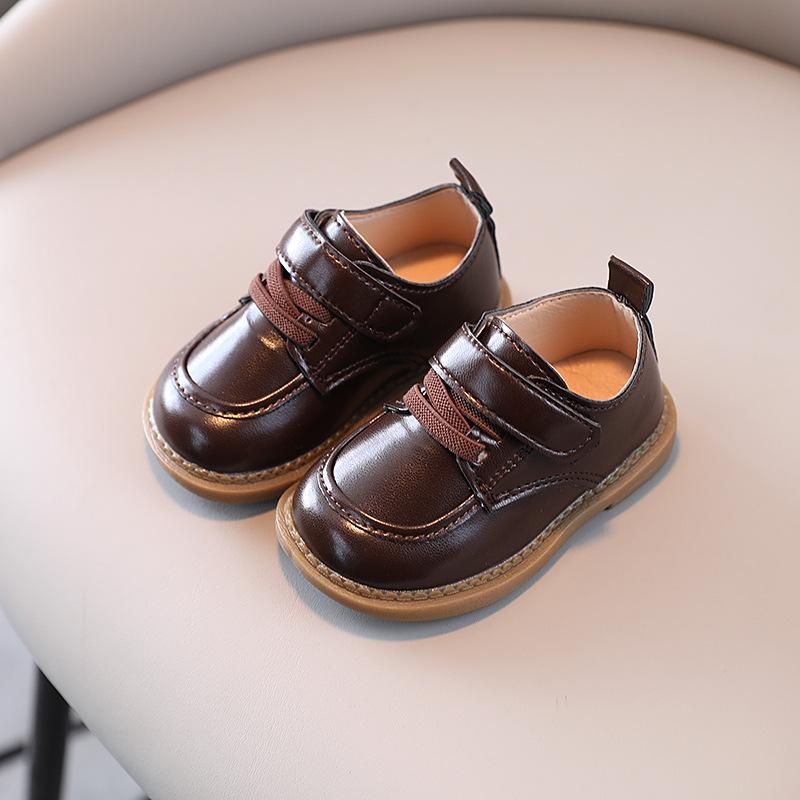 Baby Walking Shoes Soft Soled Casual Leather Shoes Single Shoes Bean Shoes