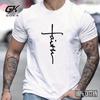 Faith Printed Round Neck Trendy Graphic Simple Print Summer Casual Short Sleeve Versatile Mens Tops Classic T-shirt