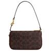 Coach Женская сумка Plaza 18 из искусственной кожи и телячьей кожи, маленькая, цвет кленово-коричневый, с латунной фурнитурой.