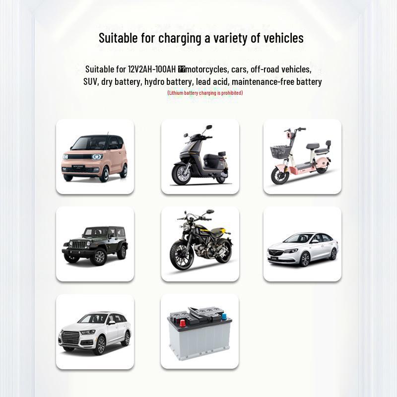 Умное зарядное устройство 12 В 6 А для свинцово-кислотных аккумуляторов мотоциклов и автомобилей