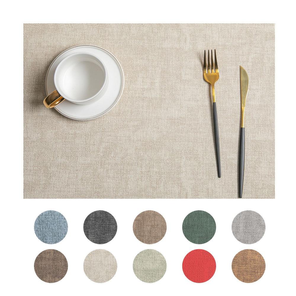 4pcs Nordic Style Tableware Mat Rectangular Dish Mat Kitchen Supplies Placemat Restaurant