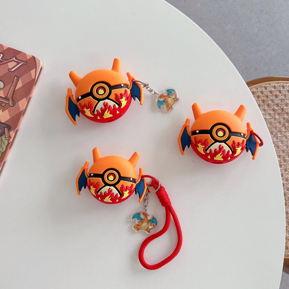 3D Pocket Monsters Charizard Poké Ball Earphone Case For Airpods 4 Pro 3 2 Wireless Bluetooth Headset Protective Cover
