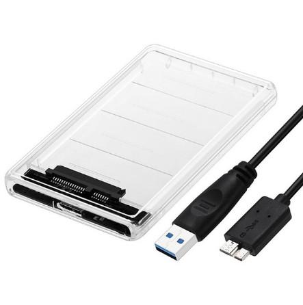 5 Гбит/с 2,5-дюймовый прозрачный корпус для HDD SATA 3.0 на USB 3.0 Внешний корпус для жесткого диска SSD Поддержка 2 ТБ Протокол UASP..