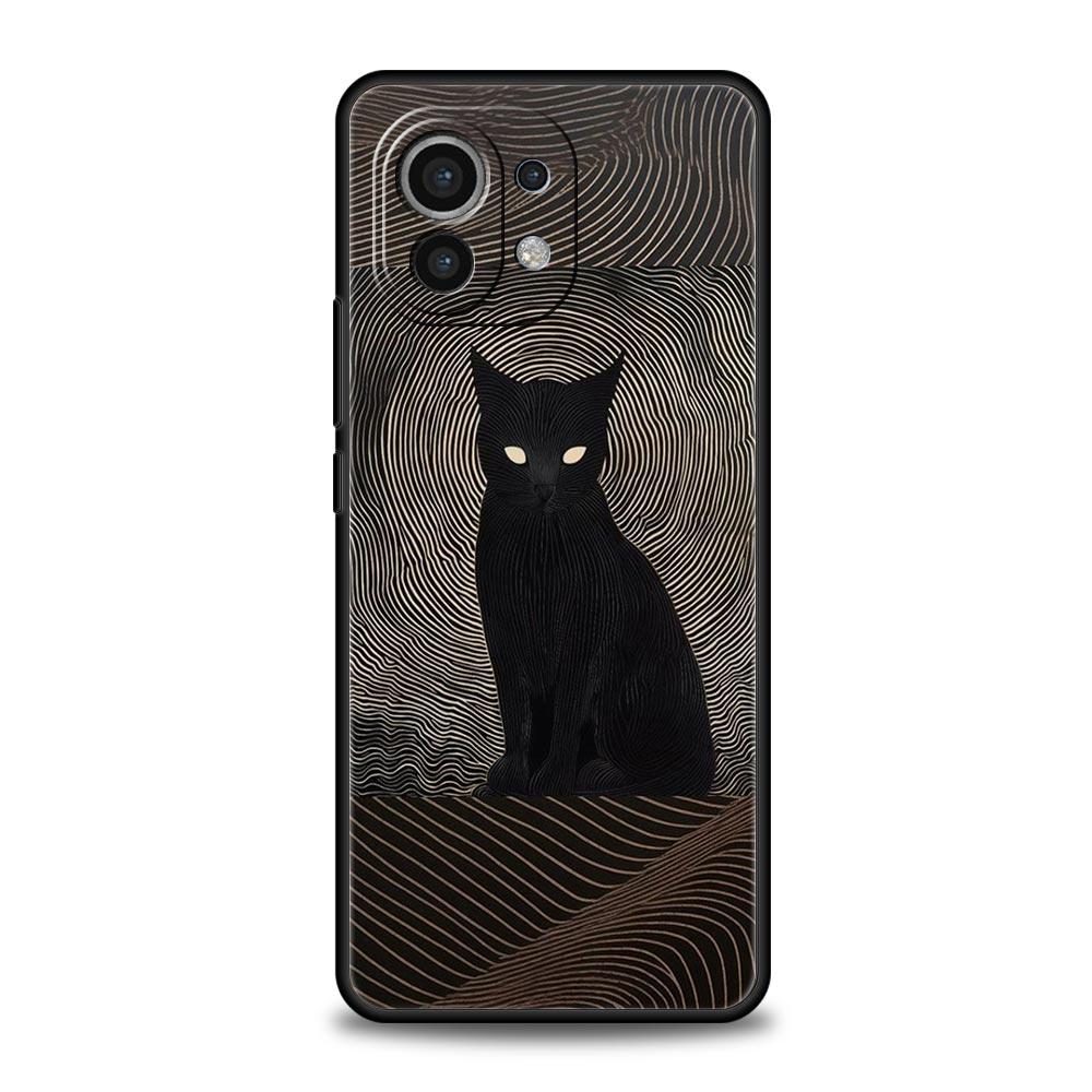 Abstract Creative Cat Line Pattern Phone Case Cover for Xiaomi Mi 17 15 14 13 12 11 Ultra 15T 14T 13T 12T 11T Pro Lite Soft TPU