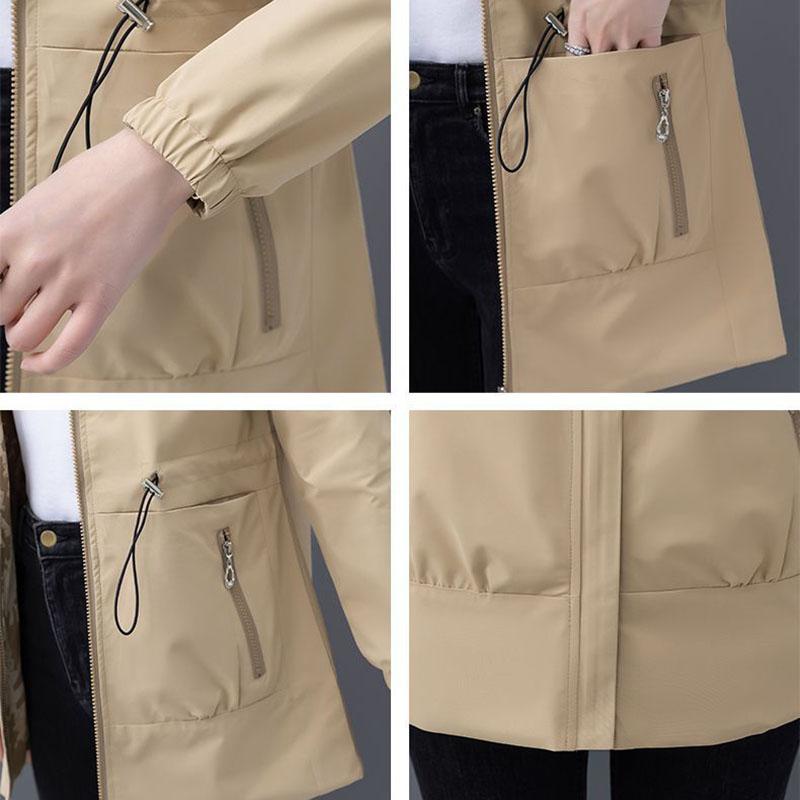 Spring Women's Jackets Causal Windbreaker Two-Sided PiercingThin Basic Coat Lightweight Jacket Outwear Women Clothing