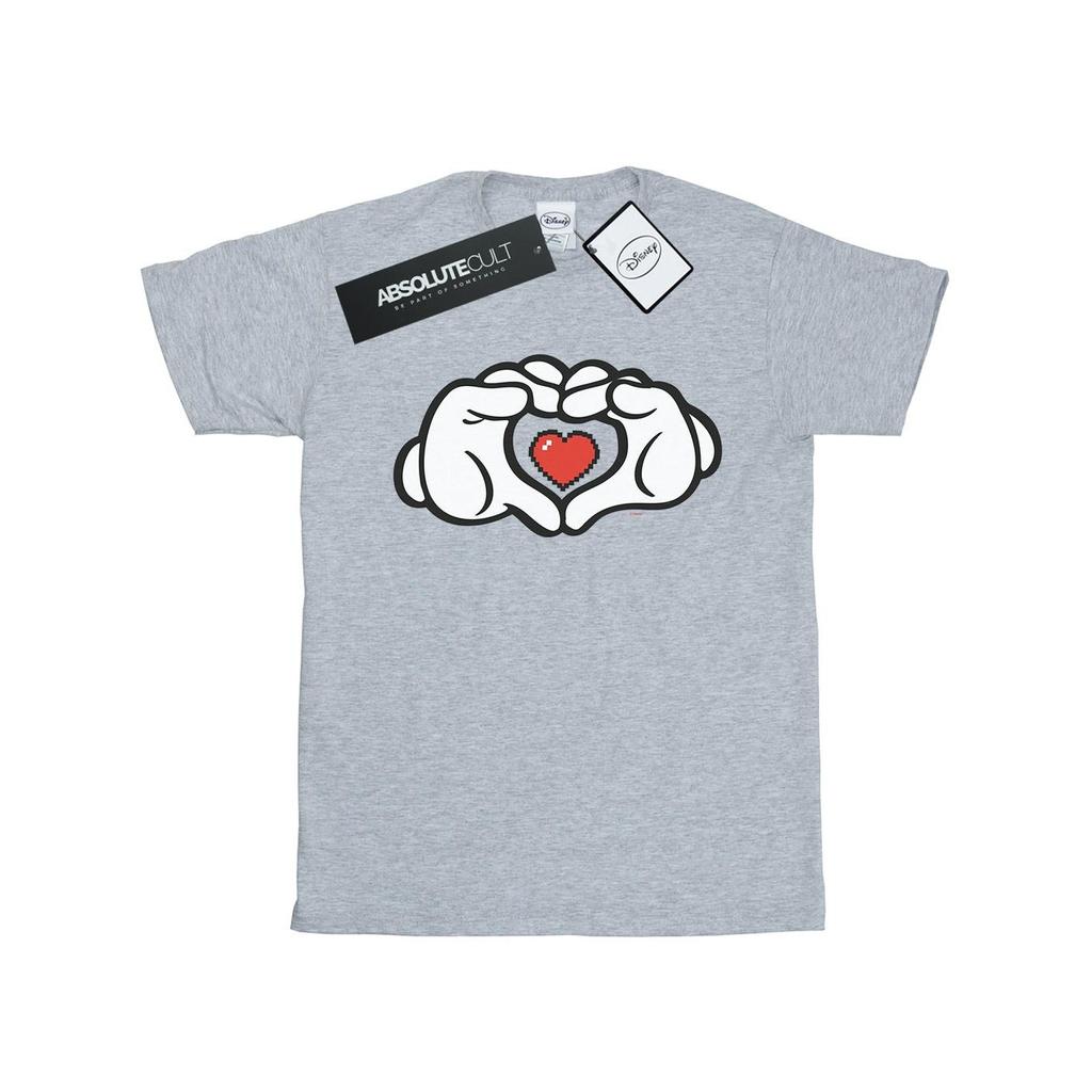 Disney Mens Mickey Mouse Heart Hands T-Shirt