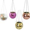 Disco Ball Hanging Flower Pot For Indoor Plants Bohemian Style Flower Planter Pots Rope Mirror Hanging Basket Garden Decor Vase