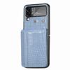 Деловой чехол из крокодиловой кожи с полной защитой для Samsung Galaxy Z Flip4 Flip 4 Zflip4 5g, чехол для мобильного телефона с карманом для карт