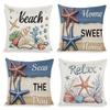Beach Seashells and Starfish Relaxing Pattern Cushion Cover Suitable for Sofa Bedroom Car Pillow Cover