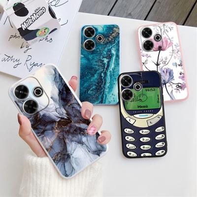 Мраморный цветок мягкий силиконовый чехол для Xiaomi Redmi Note 13 Pro 13C Samsung A35 A55 M35 M34 iPhone 15 Huawei Honor 200 камера защитный противоударный чехол