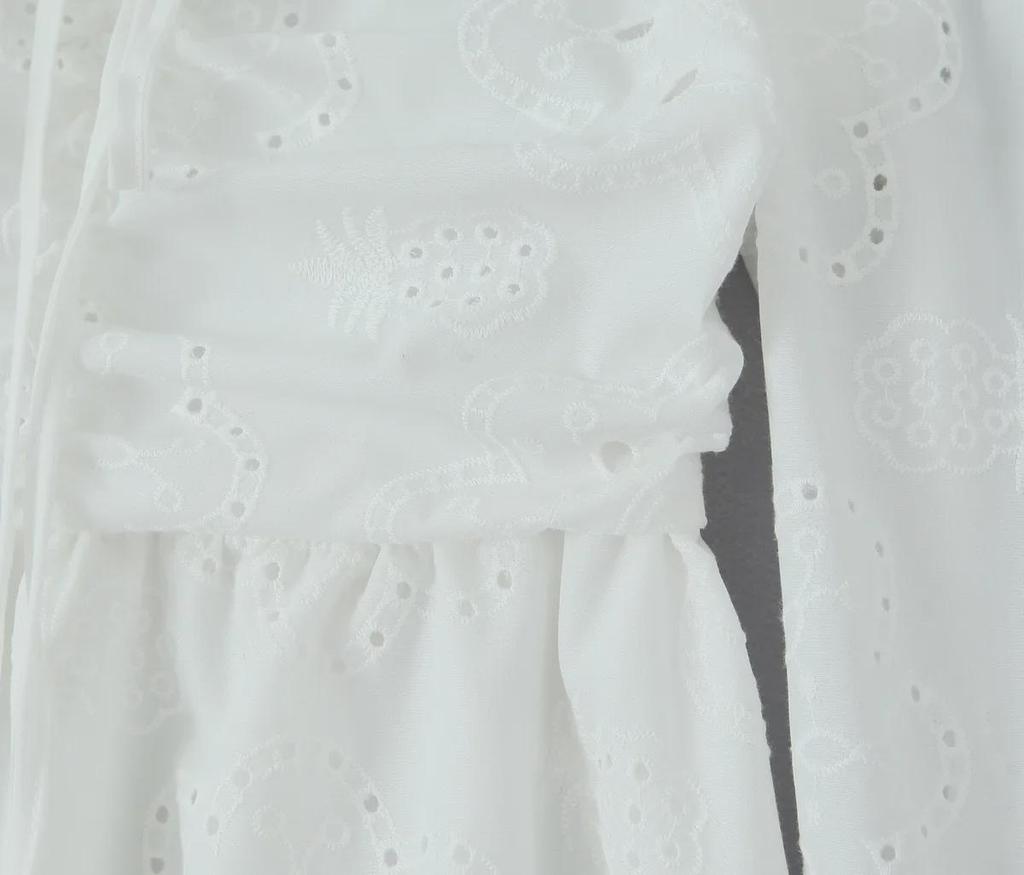 Женское платье-трапеция с рукавами-фонариками на одно плечо, осень 2024 г.