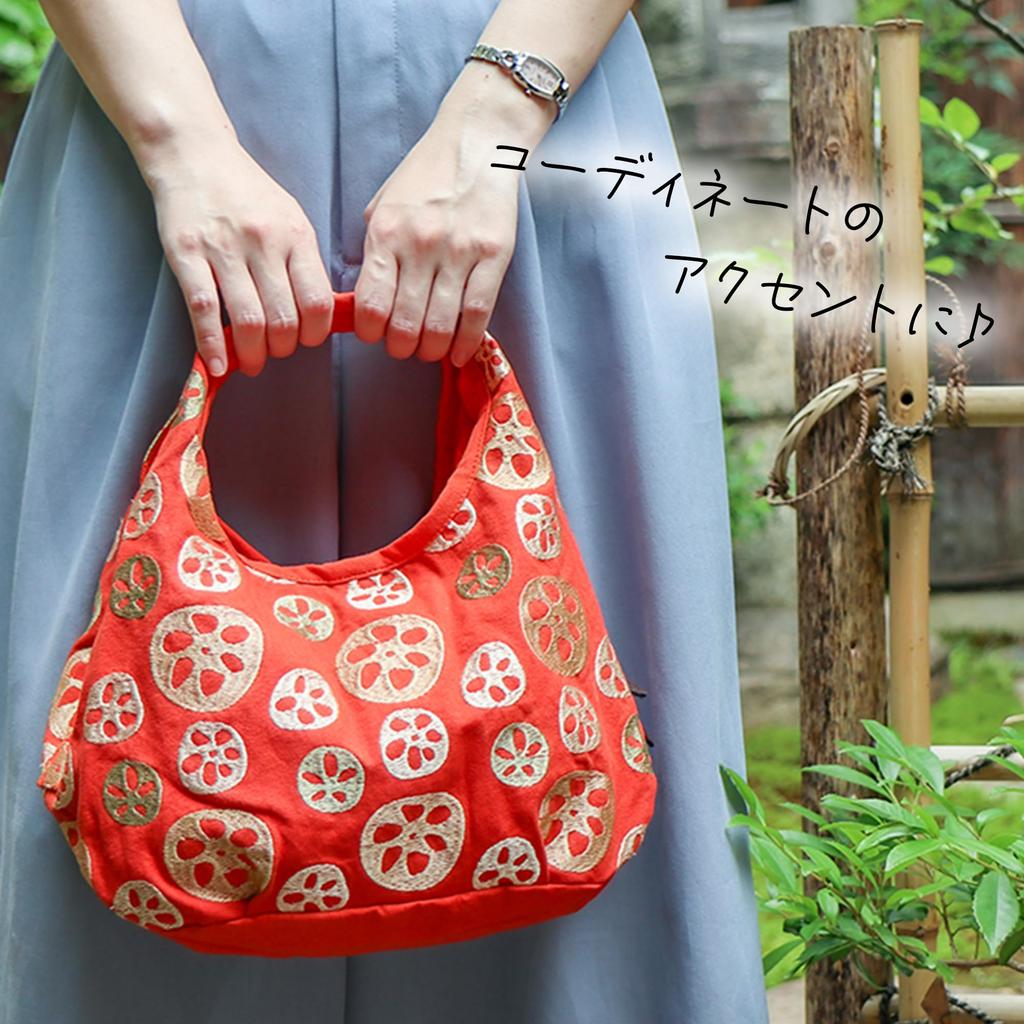 Женская круглая сумка-тоут Styleneo, 30x20 см, Сумка, Сумка в японском стиле, Мини-тоут (Корень лотоса апельсин)