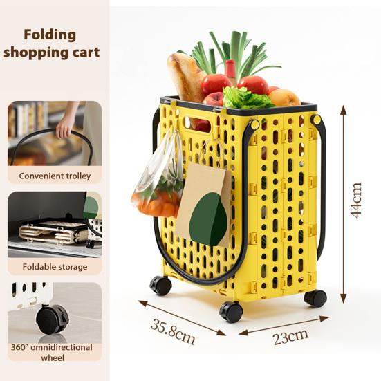 Yousheng Складная тележка для покупок Складная хозяйственная тележка с поворотными колесами на 360 градусов Легкая складная тележка на колесиках с крючками для продуктов