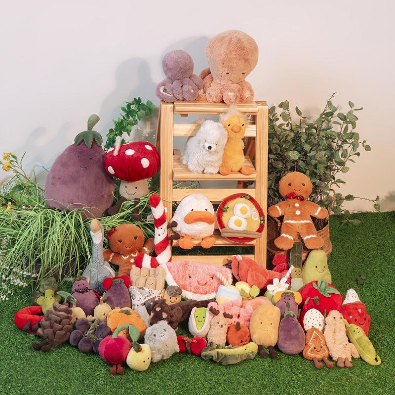 Брелок-брелок Jellycat Баклажан из Великобритании с красно-желтыми наушниками