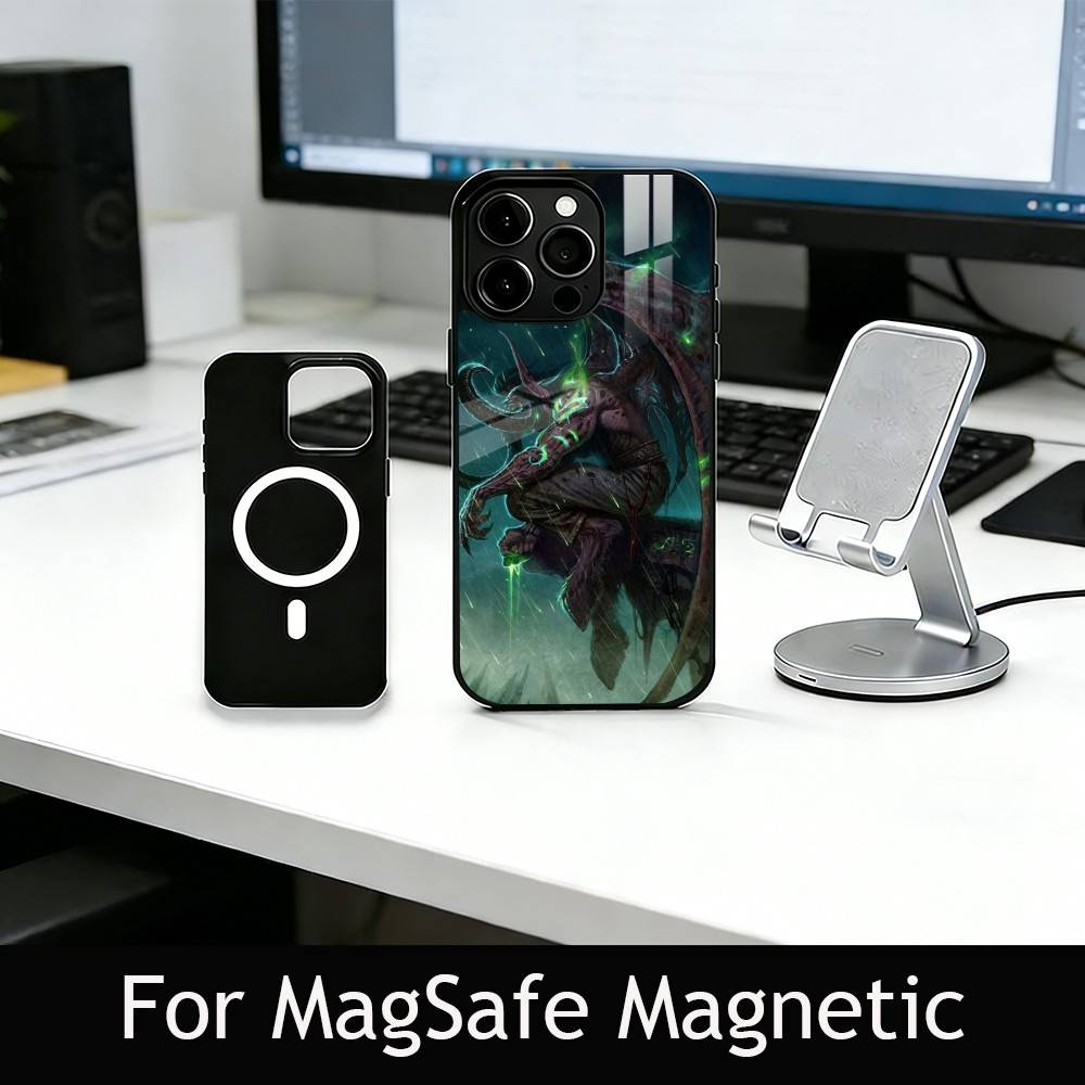 Чехол для телефона W-Warcraft G-Game для iPhone17,16,15,14,13,12,11 Plus,Pro Магнитный Для Magsafe Беспроводная Зарядка