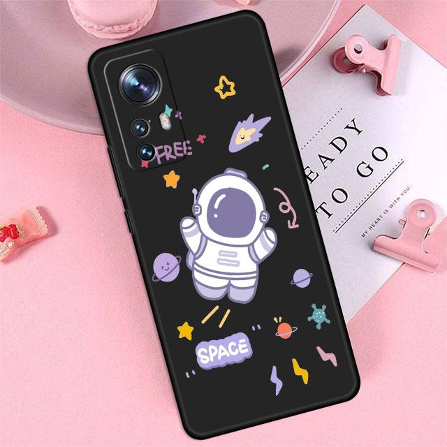 TPU Soft Cartoon Astronaut Luminous Silicon Shell Case Coque for Xiaomi Mi 12S 10 10T 11X 12 Pro 10S 11i 12X 11T 11 Lite 10 Bag