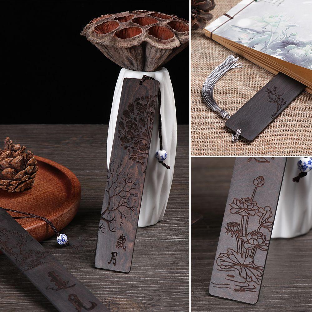 Stationery Vintage Solid Wood Crafts Bookmark Sandalwood Label Pagination Mark Book Clip