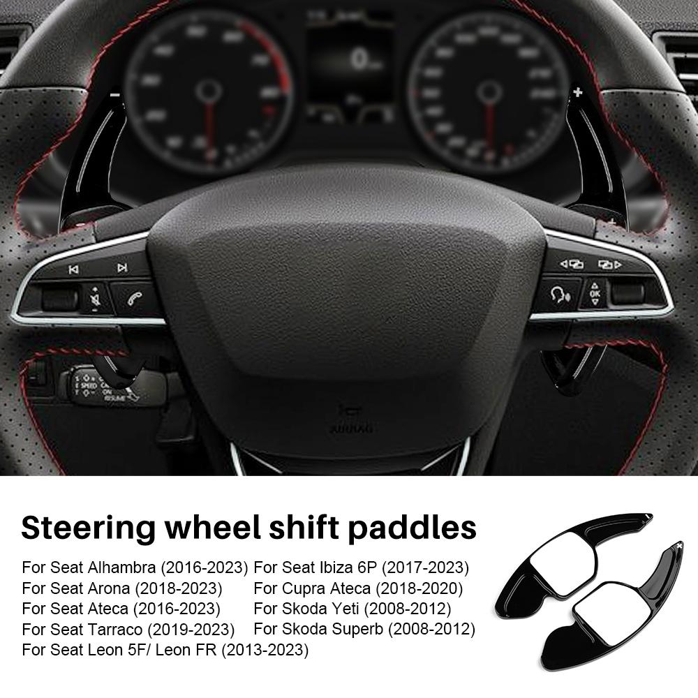 Для Seat Leon fr MK3 MK4 5F ST Cupra Ateca Alhambra Arona Ateca ibiza 6P Carbon Fibre ABS рулевое колесо подрулевые переключатели наклейка