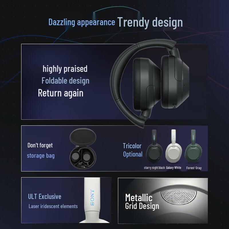 Sony Наушники Bluetooth с шумоподавлением и мощными басами ULT WEAR