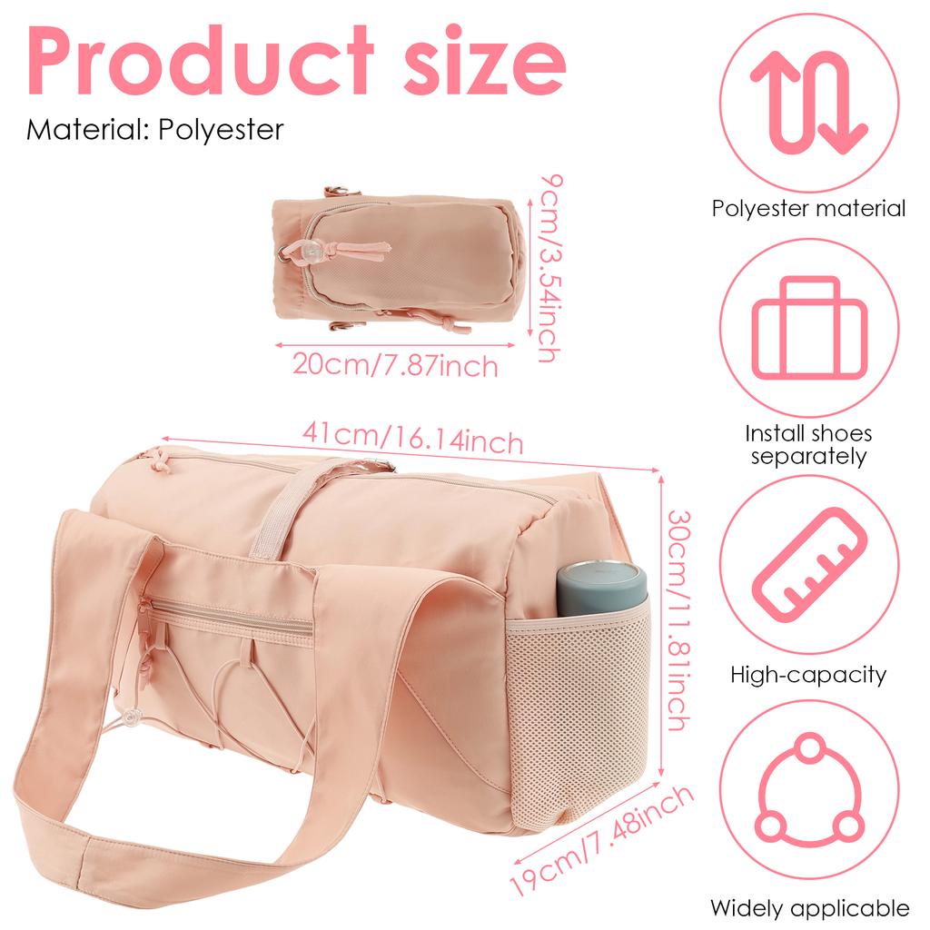 Women Gym Bag Large Capacity Lightweight Lady Workout Tote With Shoe Compartment Bottle Sleeve for Travel Weekend Go Out