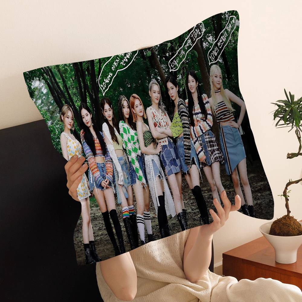 Fromis_9 Kpop Style Girl Office Cushion Pillowcase Car Cushion Cover45X45Cm Lumbar Pillowcase Sofa Pillowcover