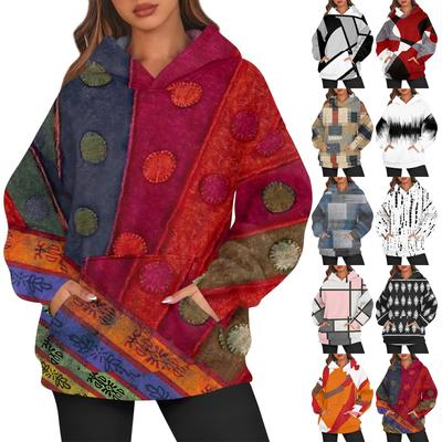 Женские худи оверсайз из флиса, толстовки с длинным рукавом, пуловеры с карманом