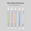 Multifunctional Nail Art Tool: Double-Ended Silicone Pen for Carving, Mixing, Applying Magic Mirror Powder