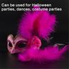 Feather Masquerade Mask with Flower for Women, Masquerade Half Face Mask Feathered Eyemask for Halloween Party Dress up