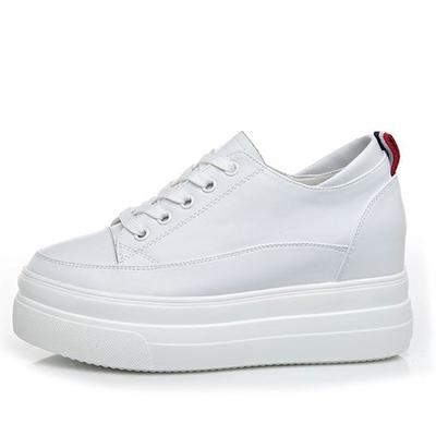 Женские кроссовки на массивной подошве 2025 из натуральной кожи, повседневная женская обувь на высоком каблуке, кроссовки на платформе для женщин, весенне-осенняя обувь