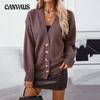 Women's Plus Size Knitwear Autumn and Winter Solid Colour Single-breasted Knitted Cardigan Sweater