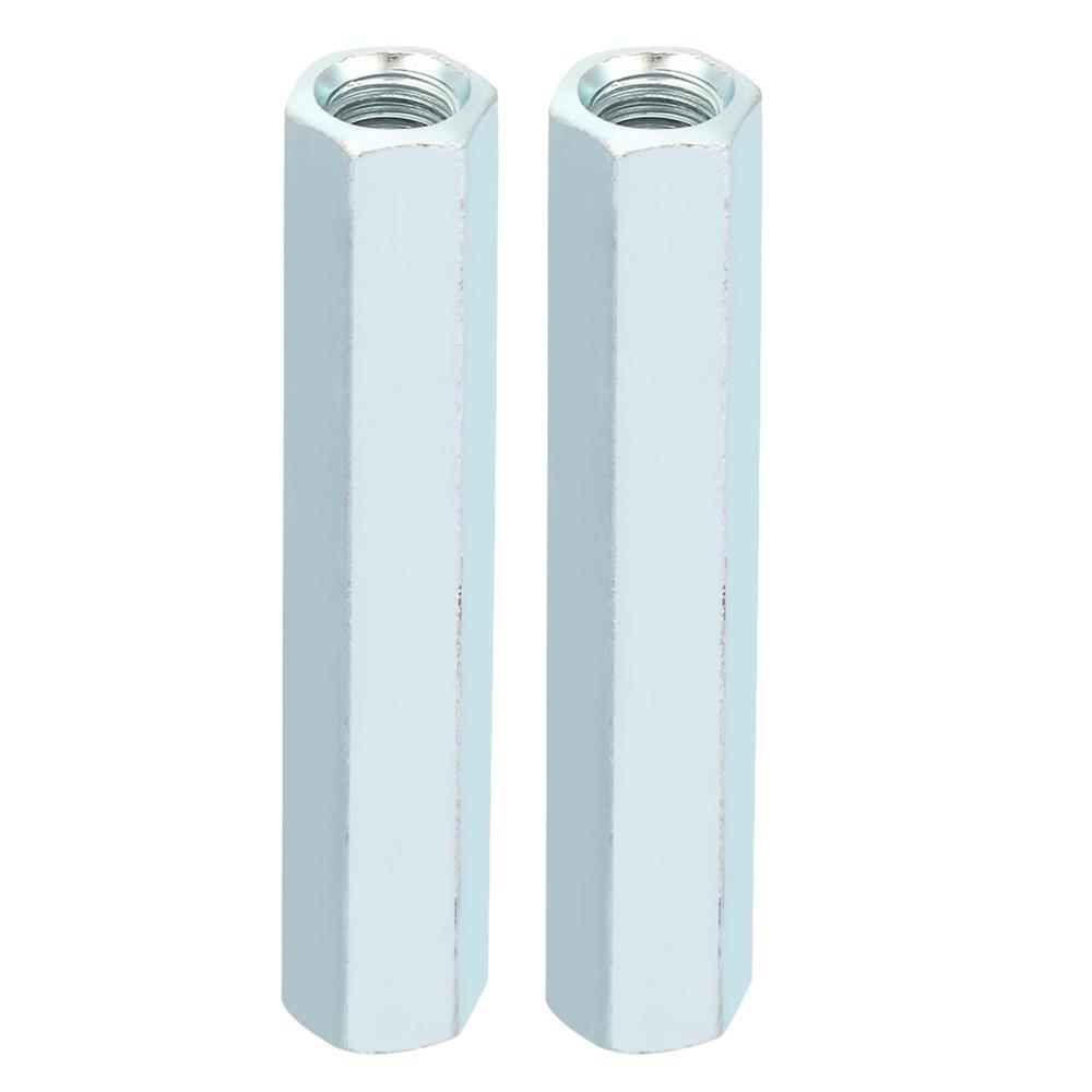 2pcs Precision Threaded Bar Hex Coupling Nuts Continuous Thread Long Rod Nuts Threaded Fasteners Construction Use