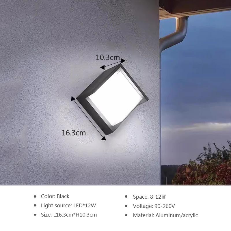Modern LED Wall Lamp Garden Outdoor Waterproof Door Wall Lamp Courtyard Lamp Retro Living Room Bedroom Balcony Wall Light