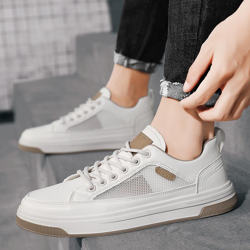 Thick-Soled Mesh Breathable Mans Skate Shoes Summer Newest Men Casual Shoes Fashion Wear-Resistant Slippery Rubber Outsole Shoes 44