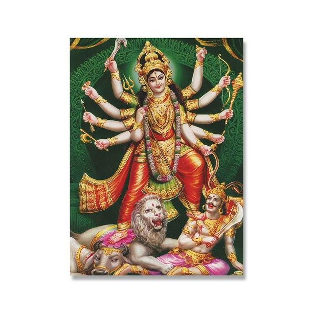 Плакат «Шива Парвати» Индийское религиозное искусство Картина на холсте Вишну, напечатанная на стене, декор для гостиной, картина в раме
