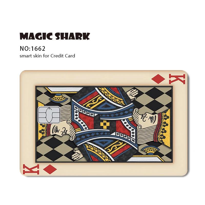 Magic Shark Fashin King Покер Деньги Игра Контроллер Дракон 3М Матовая Тонкая Наклейка Пленка Скин для Дебетовой Банковской Кредитной Карты
