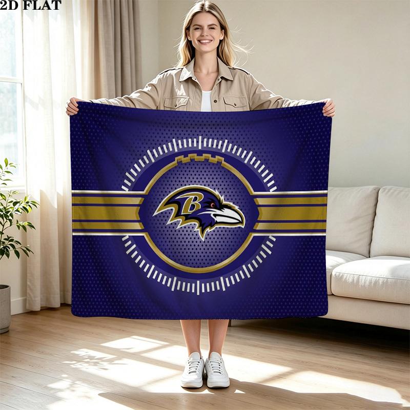 Baltimore Ravens Print Flannel Blanket High Quality Warm Comfortable Cover for All Seasons Perfect for Gifts Home Decor