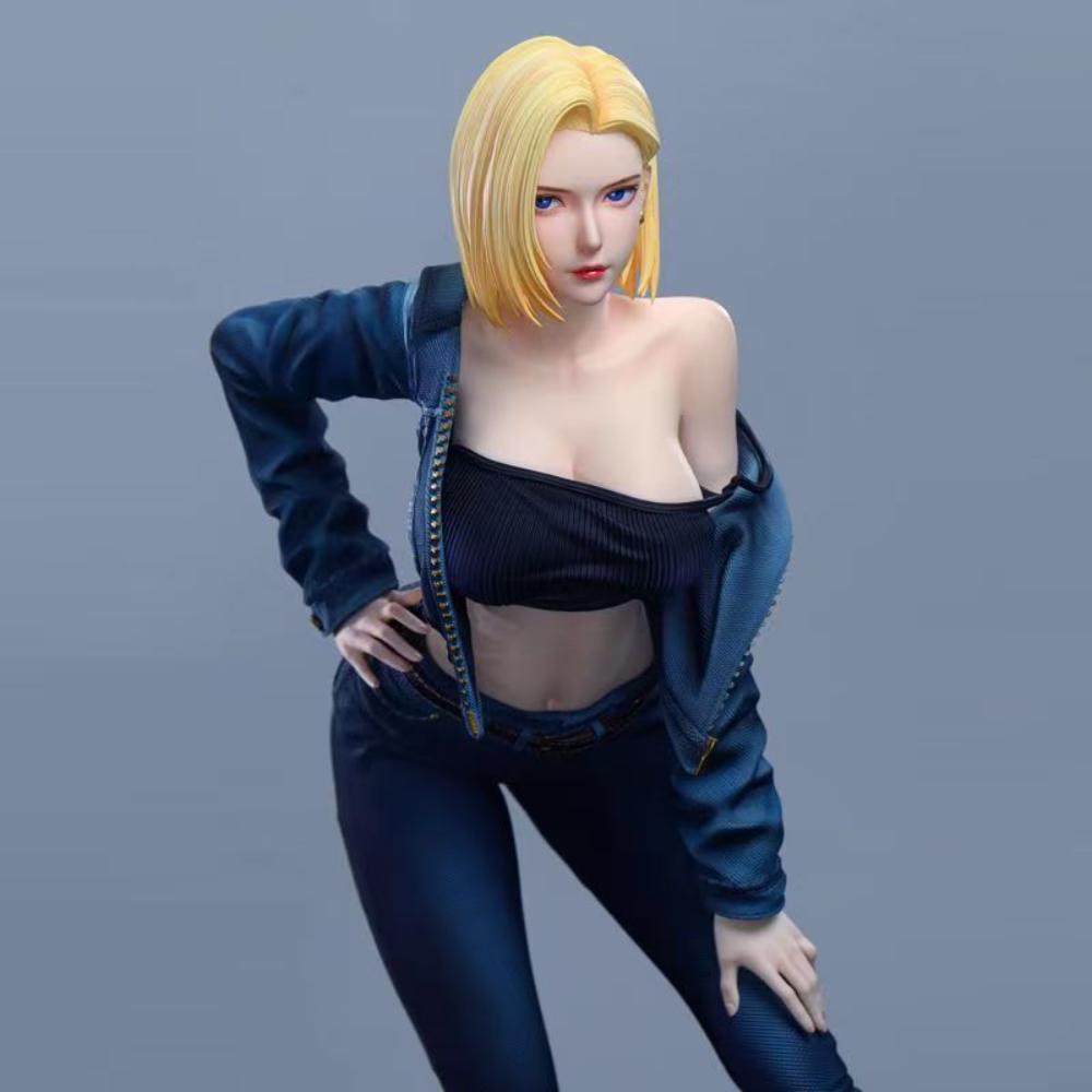 32cm Cyborg 18 Dragon BallZ 12.59Inch/32cm Can be move Pink Butterfly PVC Cute Sexy Battle Anime Figure Toys Table Setup Gifts