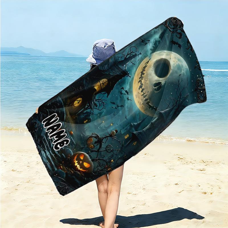Personalized Love moon back. Beach Towel Microfiber Beach Towel Thin Absorbent for Beach Swimming Yoga Bath Sports. 0910311