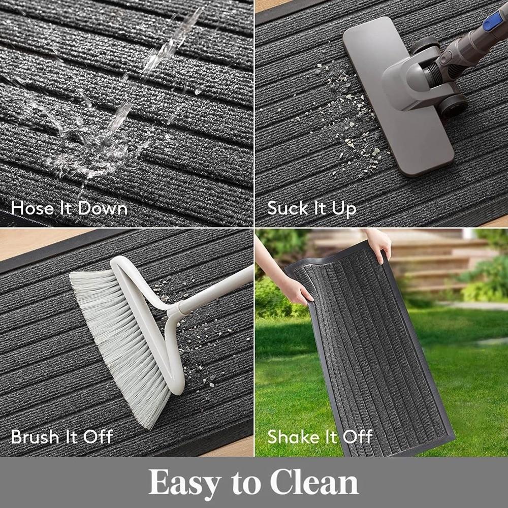 New 40x60cm Door Mat Super Absorbent Rubber Washable Door Mat Dirt Trapper Entrance Rug Front Door