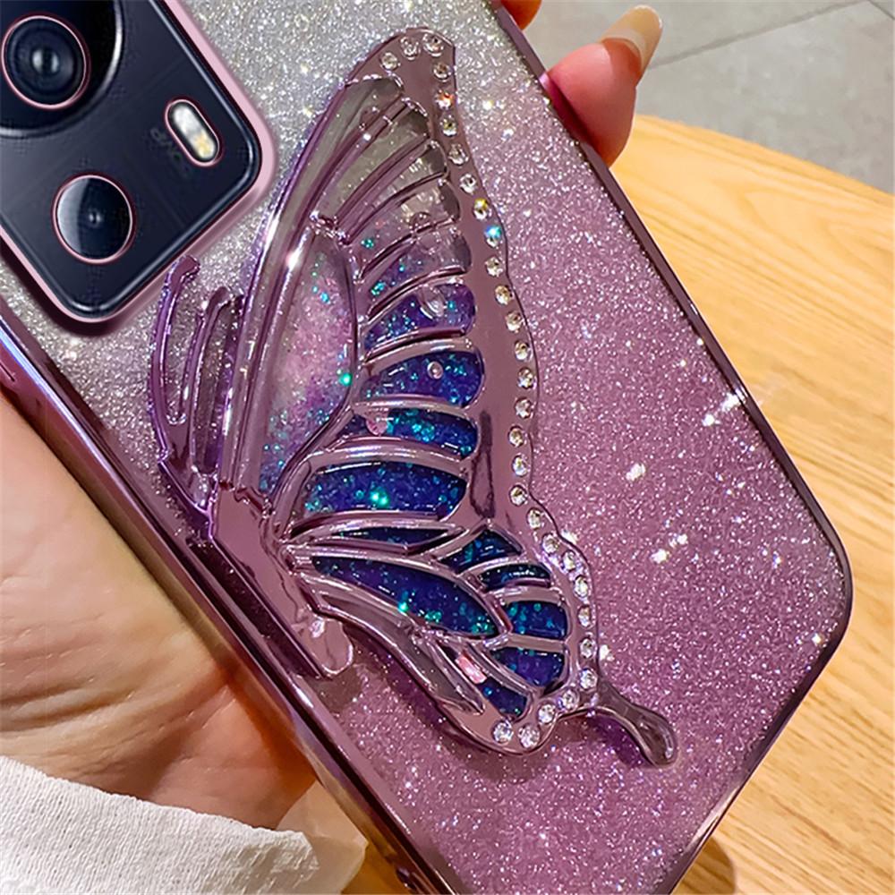 Градиентный чехол-книжка с бабочками и зыбучим песком для телефона Xiaomi Mi 13T Pro 13 11 Lite 11T 12T POCO X6 X3 M6 Pro C65 C55 C40 Мягкая накладка